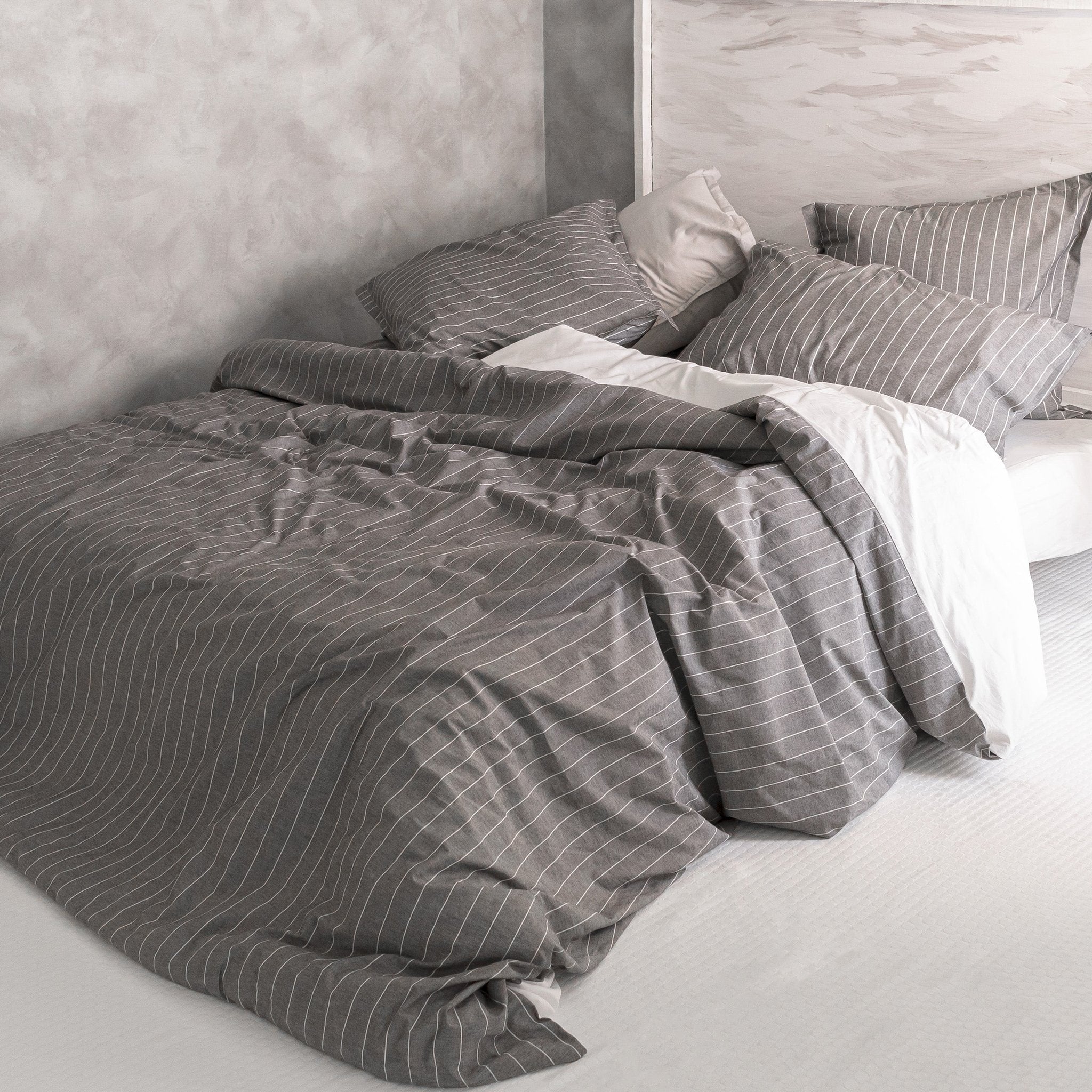 Happy Friday Duvet cover Oxford 220x220 cm (Double) Grey