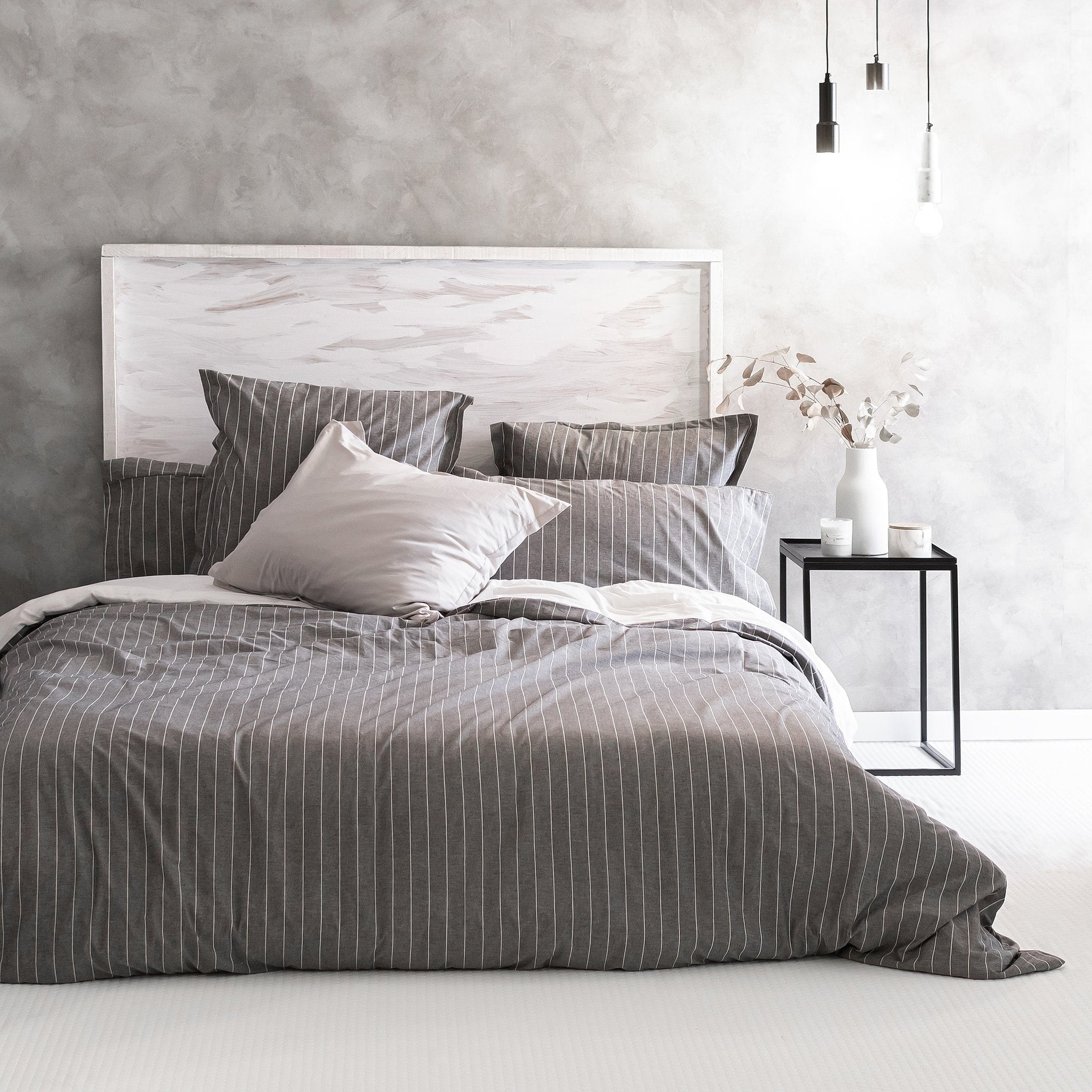 Happy Friday Duvet cover Oxford 220x220 cm (Double) Grey