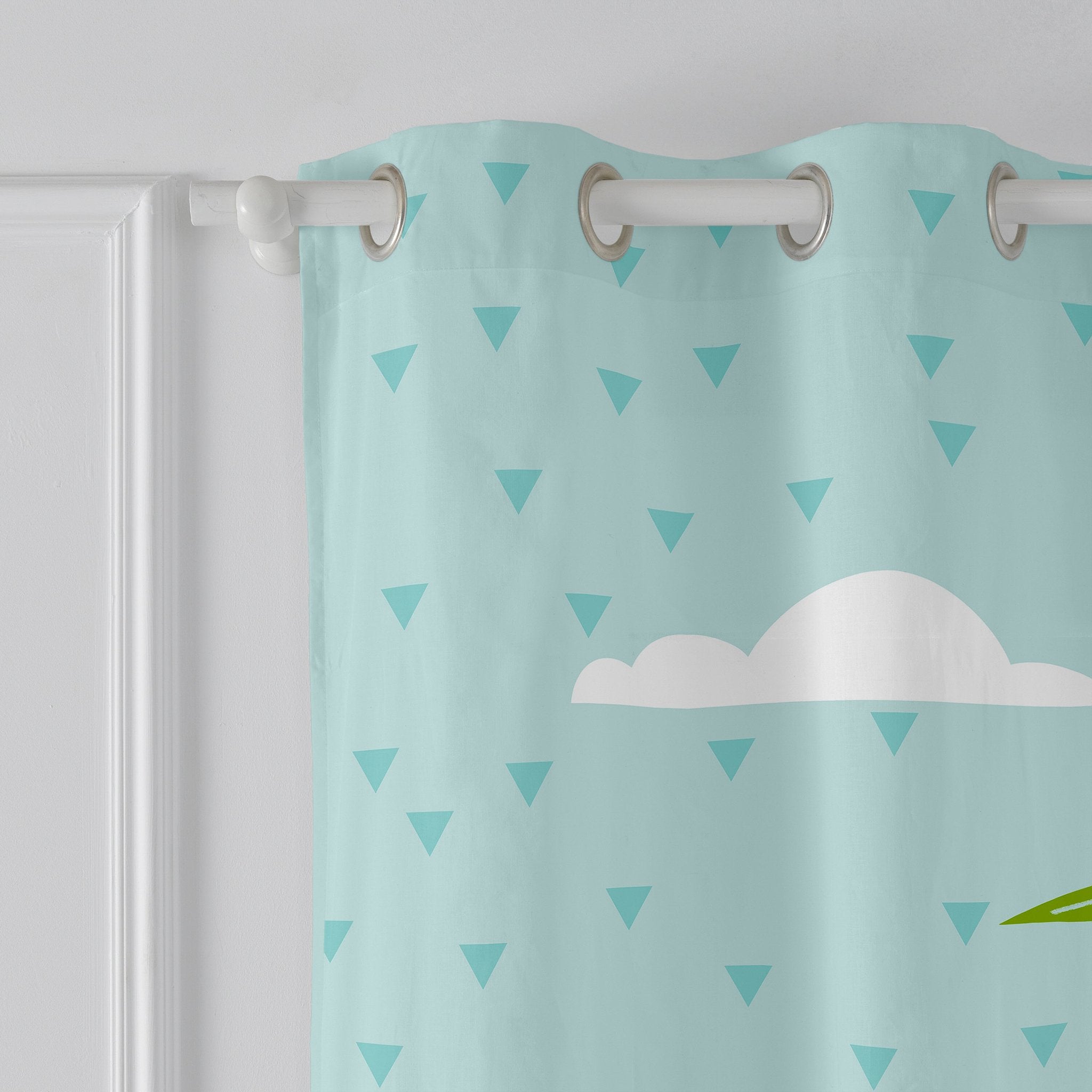 Happy Friday Curtain Panda garden blue 140x265 cm Blue