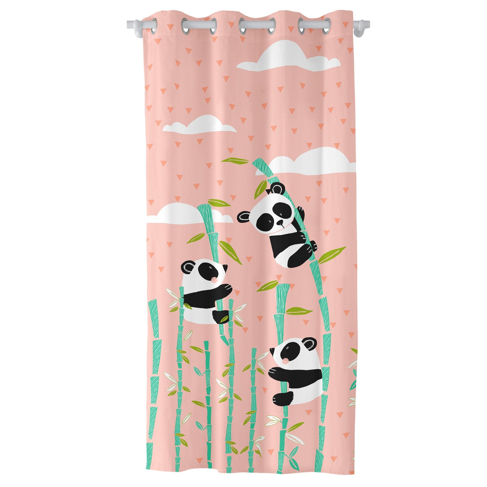 Happy Friday Curtain Panda garden pink 140x265 cm Pink
