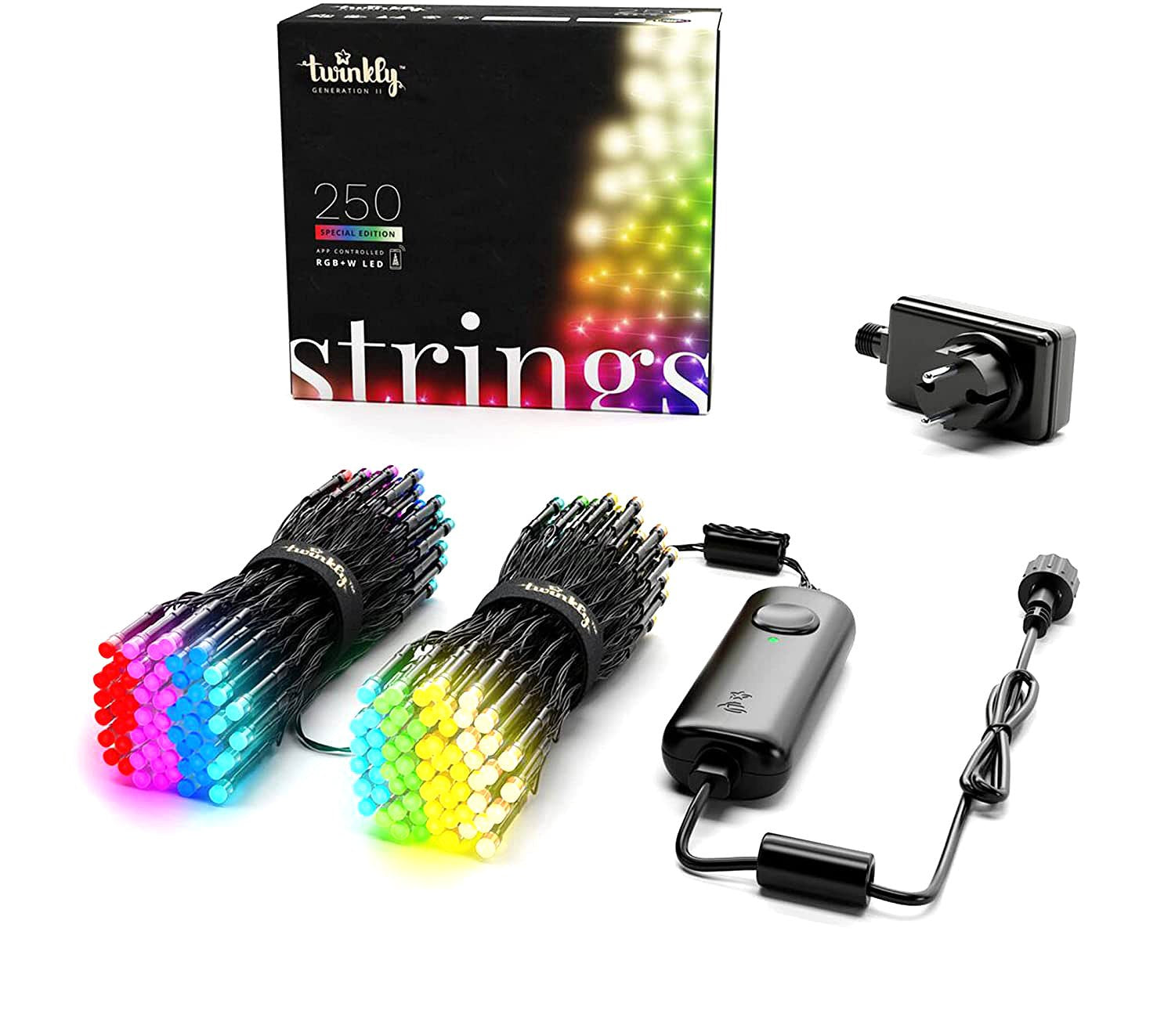 Twinkly Strings RGBW 250 lamps [Black & Green]