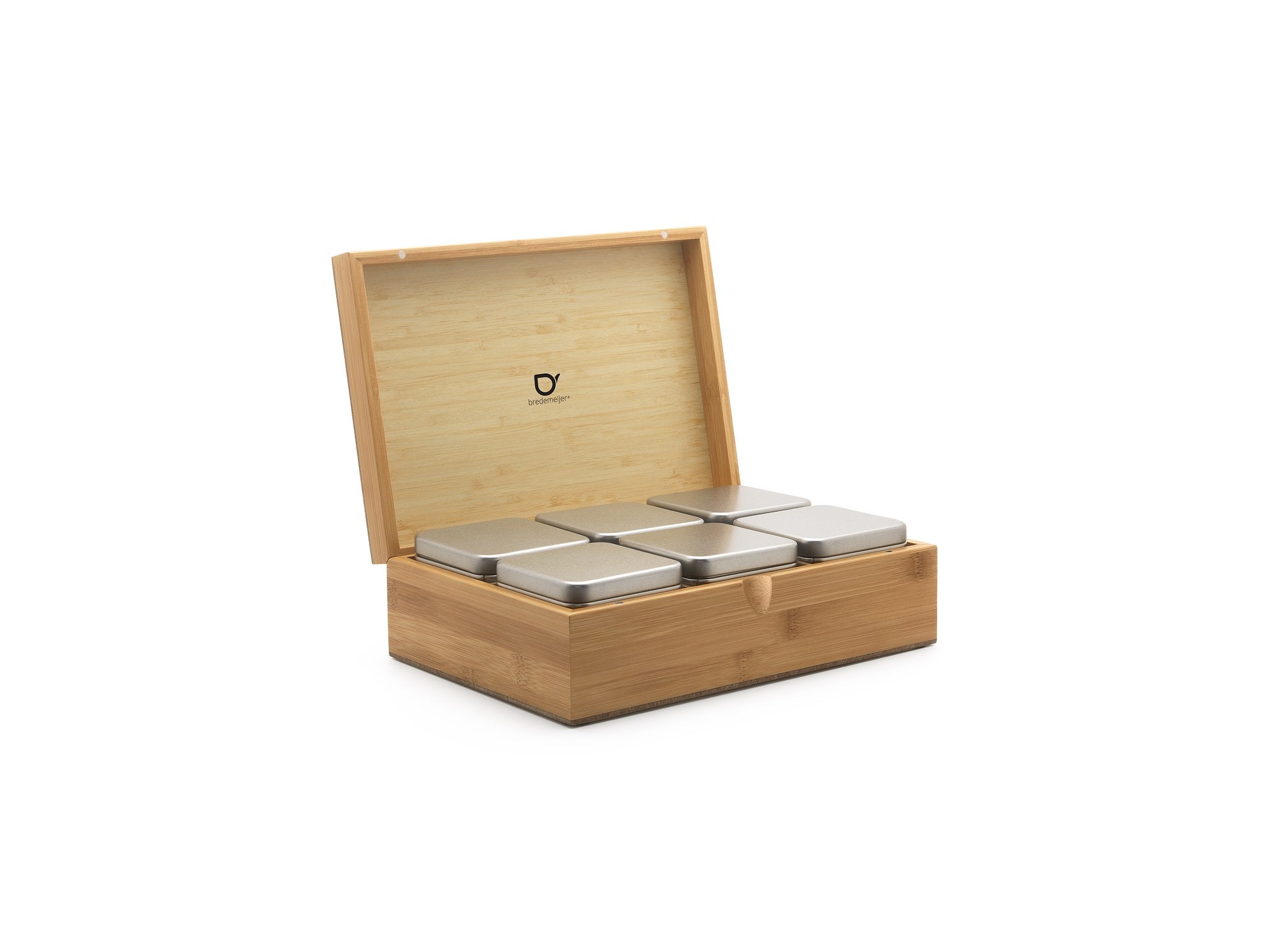 Bredemeijer Tea box bamboo with 6 canisters