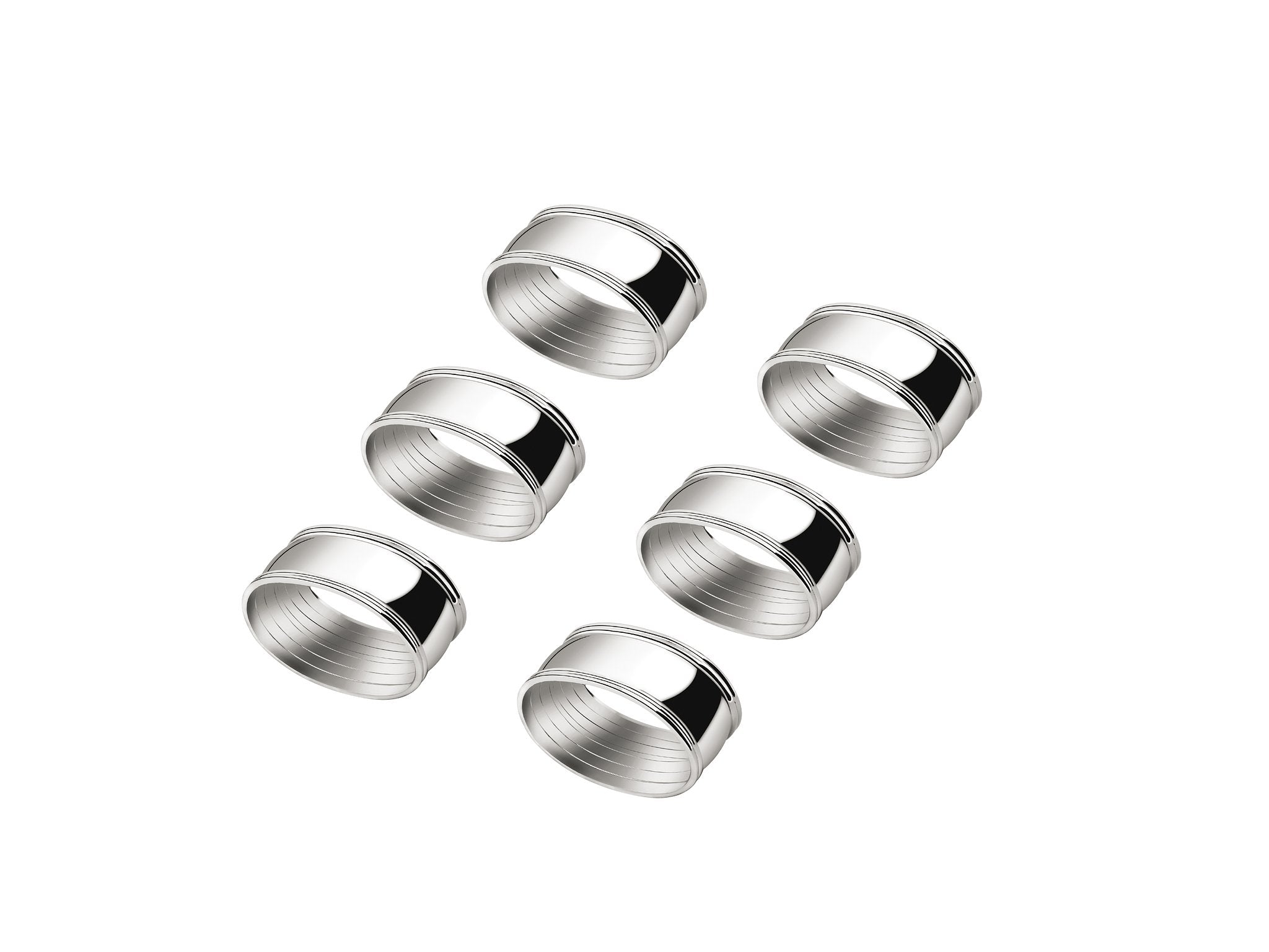 Zilverstad Napkin rings Oval 5,5cm s/6 silver colour