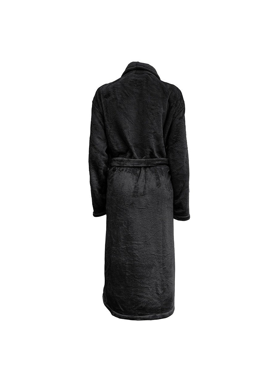 LINNICK Flanel Fleece Badjas Uni - black