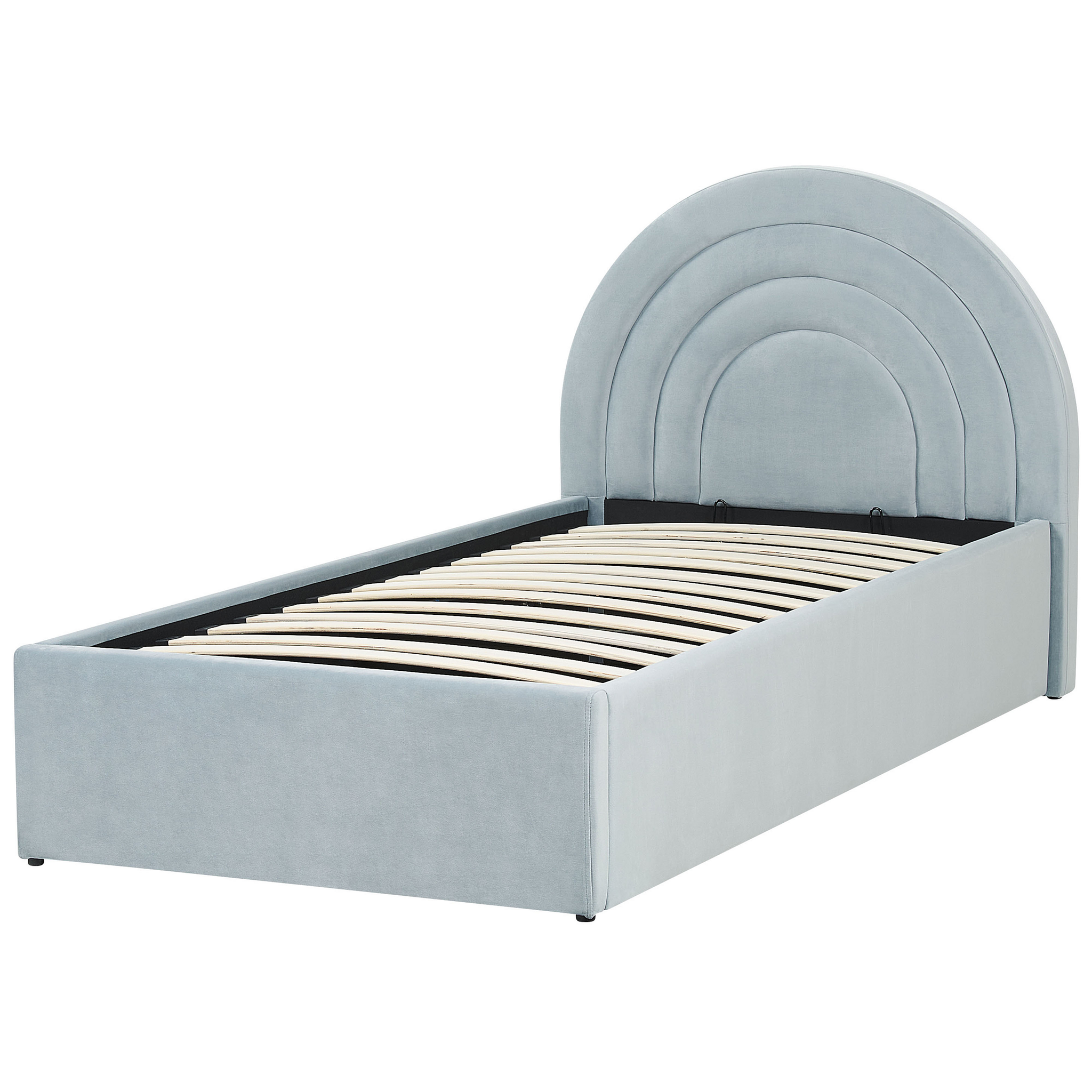 Beliani ANET - Bed met opbergruimte - Lichtblauw - 90 x 200 cm - Fluweel