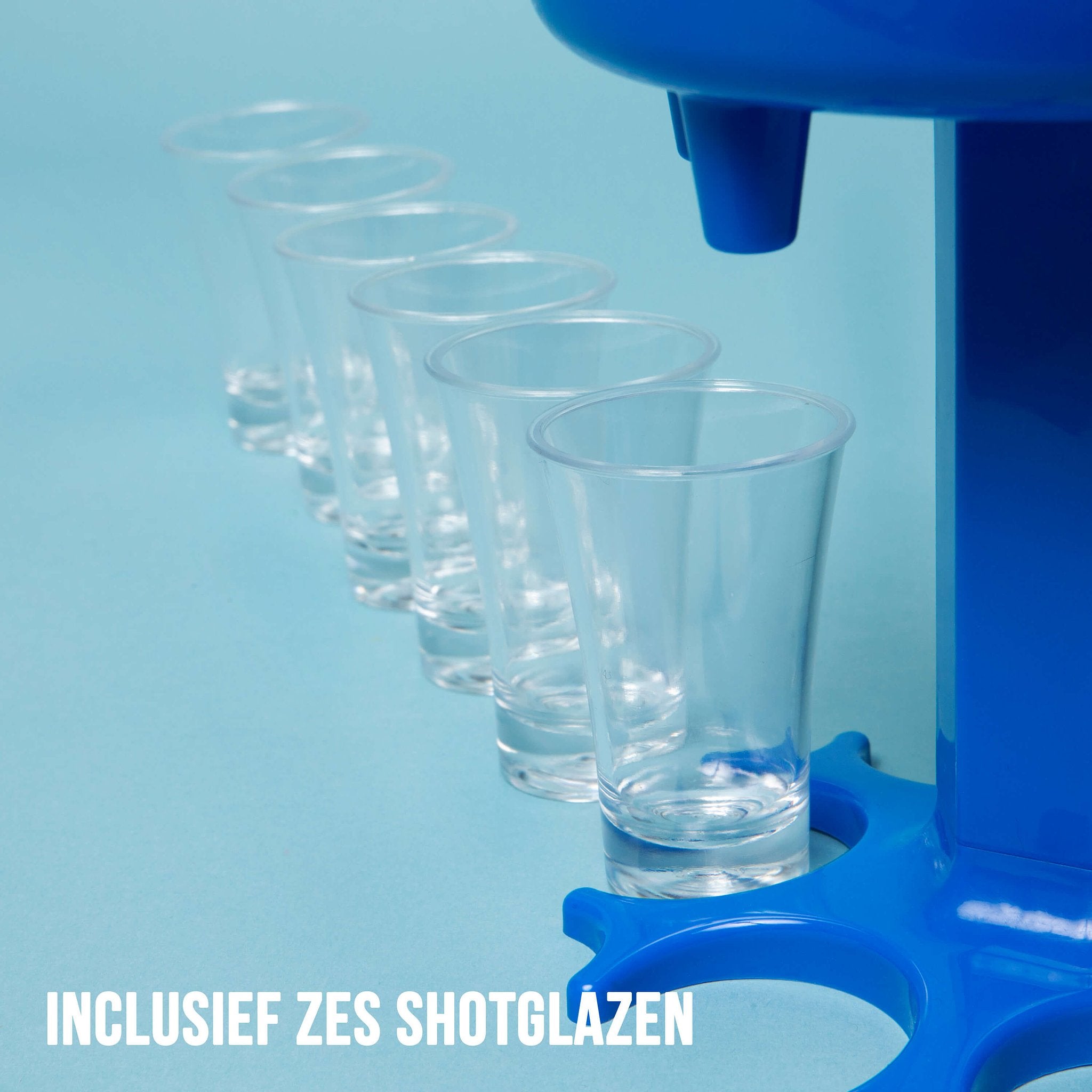 Shotdispenser incl. 6 shotglazen, leakstops en dobbelsteen