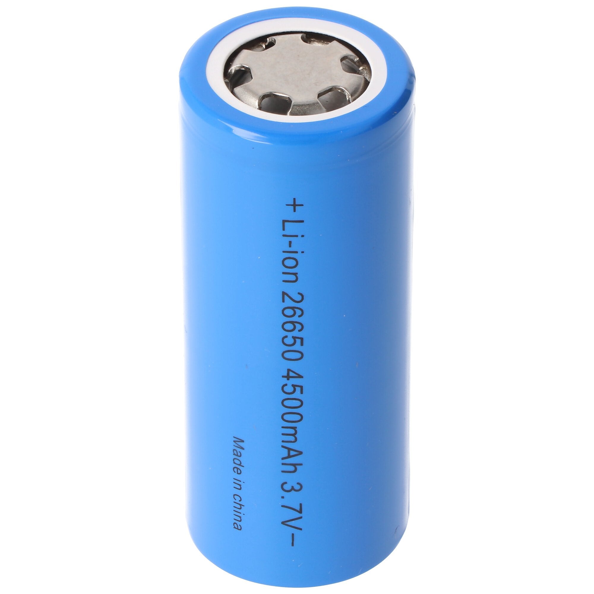 4500mAh Li-ion battery 26650A 3.6V, 3.7V, max. 15A discharge current, 26.5x65.2mm
