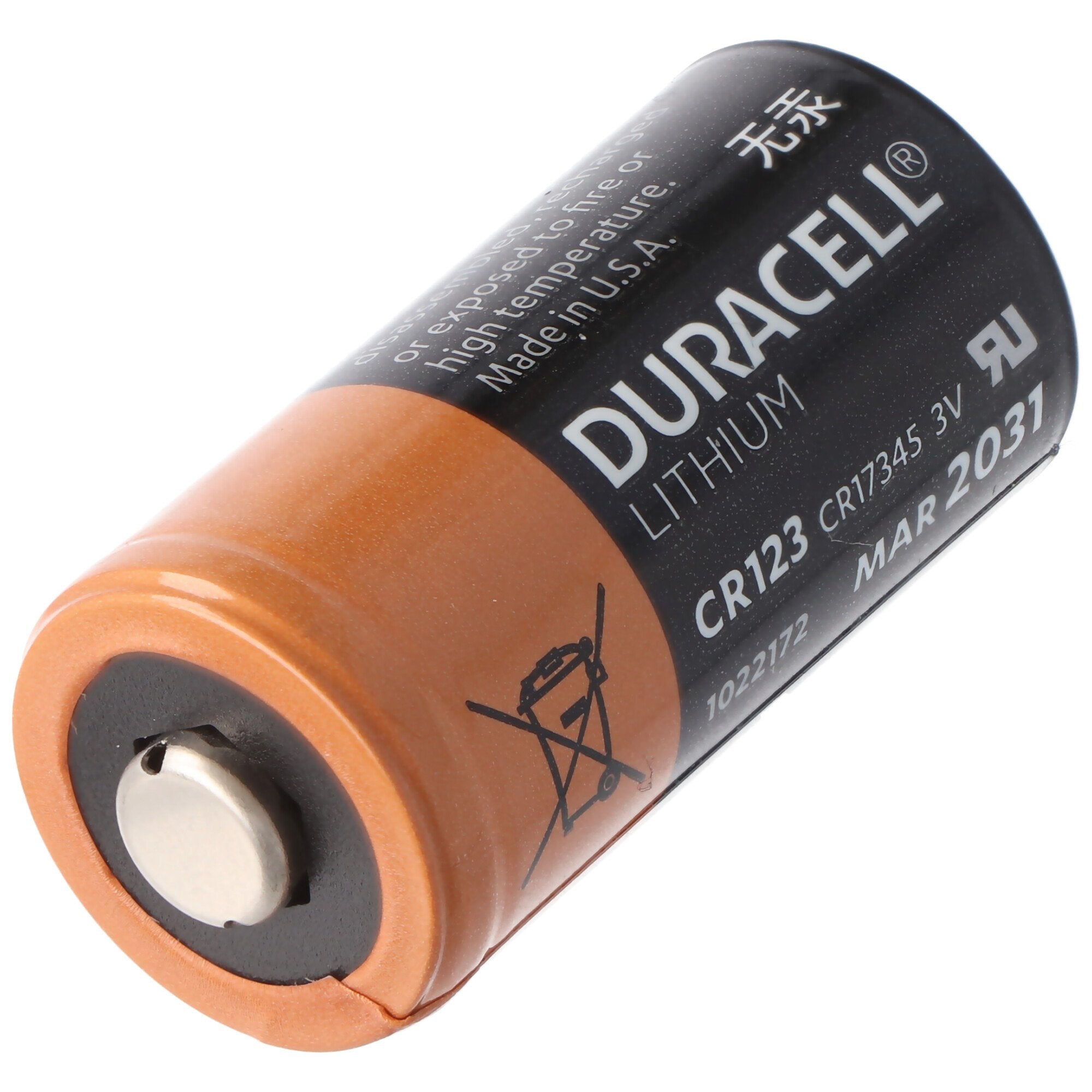 Duracell Battery Lithium, CR123A, 3V Photo, Ultra, Bulk (1-Pack)