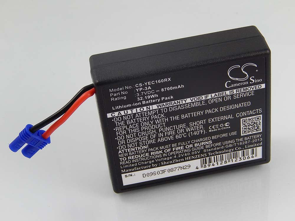 Li-Ion batterij - 8700mAh (3.7V) - voor afstandsbediening zoals Yuneec YP-3A