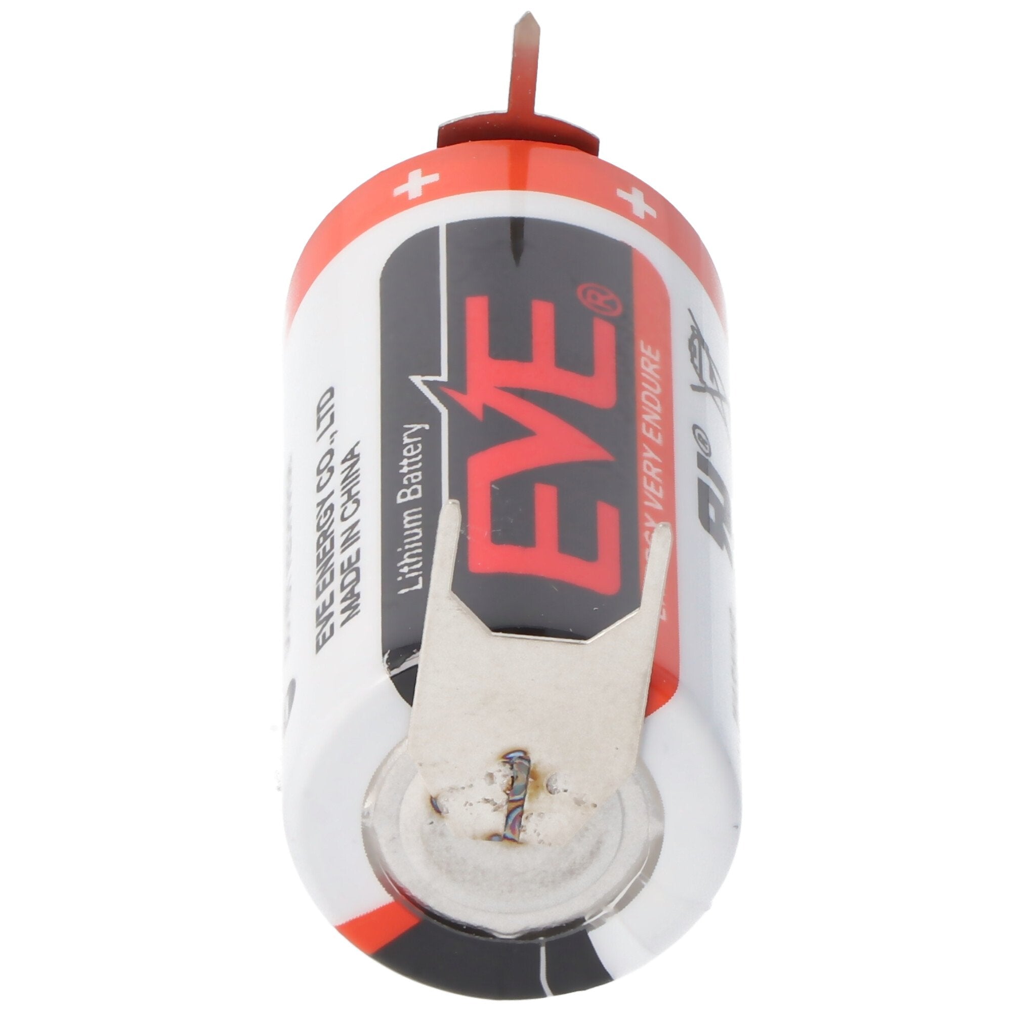 EVE CR17335 battery size 2 / 3A with 3 volt voltage and 1550mAh capacity, dimensions 33.5 x 17mm, wi