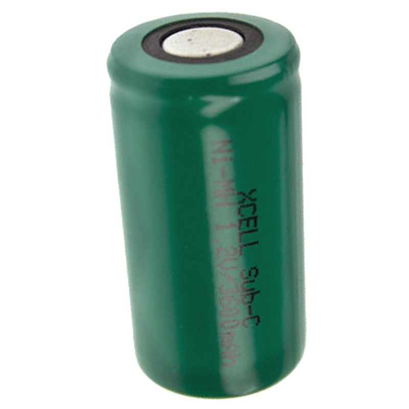 XCell 3600mAh Sub-C Ni-MH battery with U-shaped solder tab