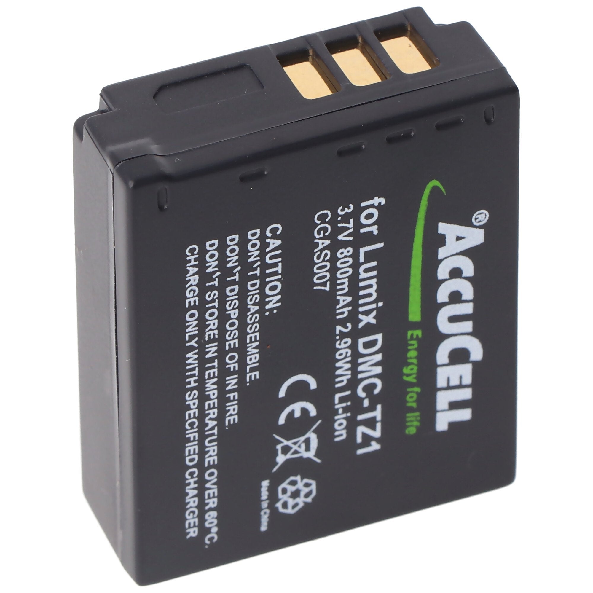 AccuCell battery suitable for Panasonic CGA-S007, CGR-S007, DMW-BCD10