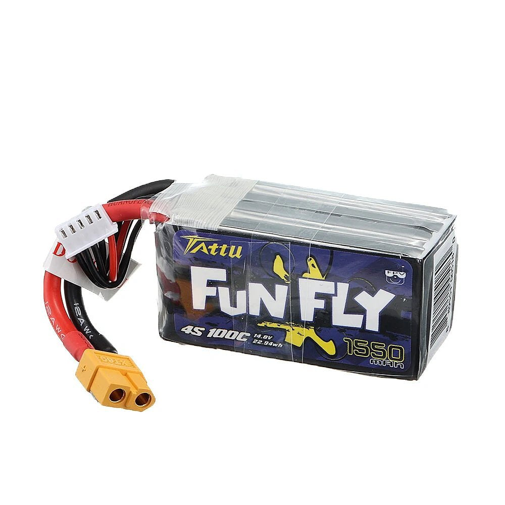 Li-polymer battery - 1550mAh (14.8V) Burst 200C 4S XT60 connector for model making, drones, multicop