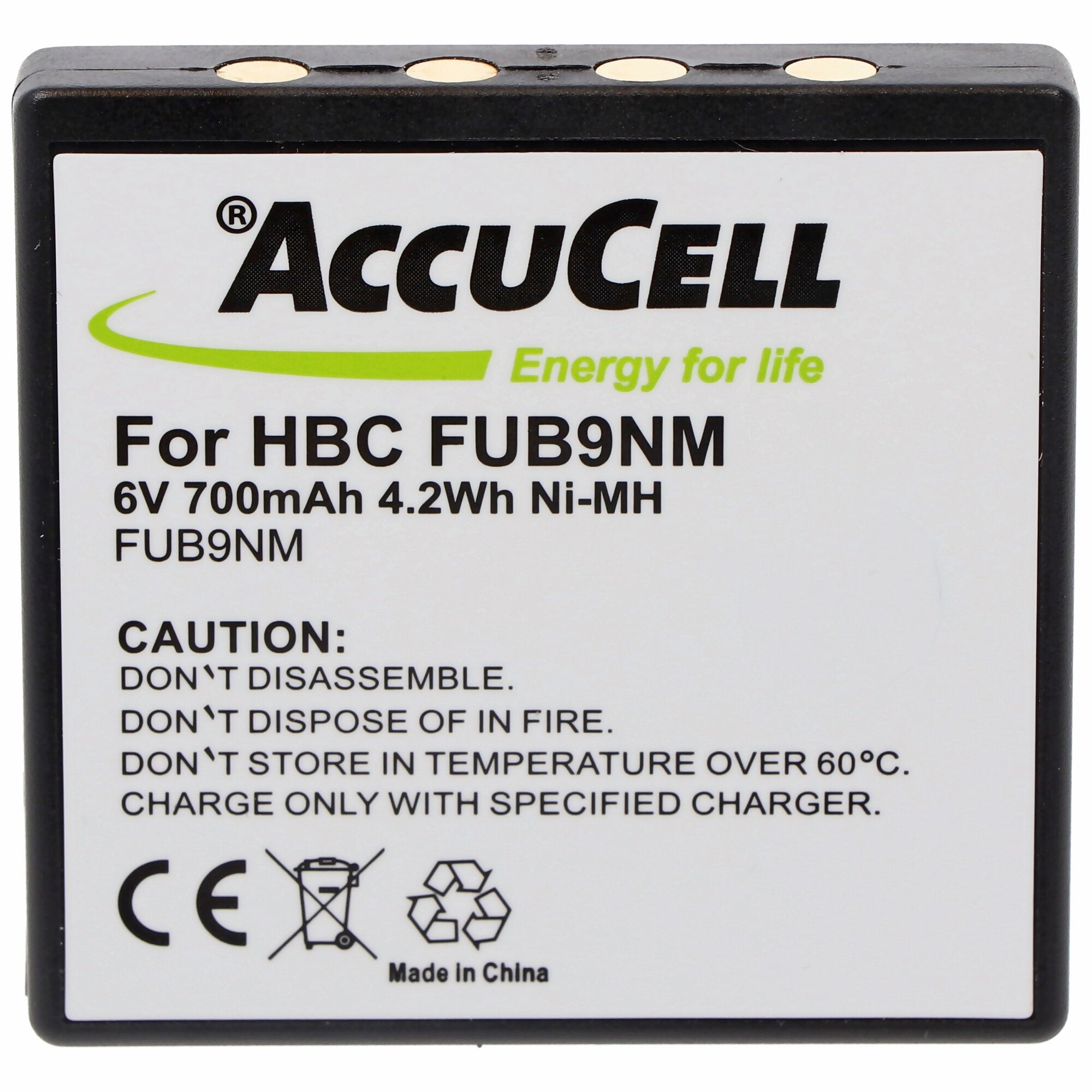 AccuCell battery suitable for HBC FUB9NM, BA209000, 209060, BA209061