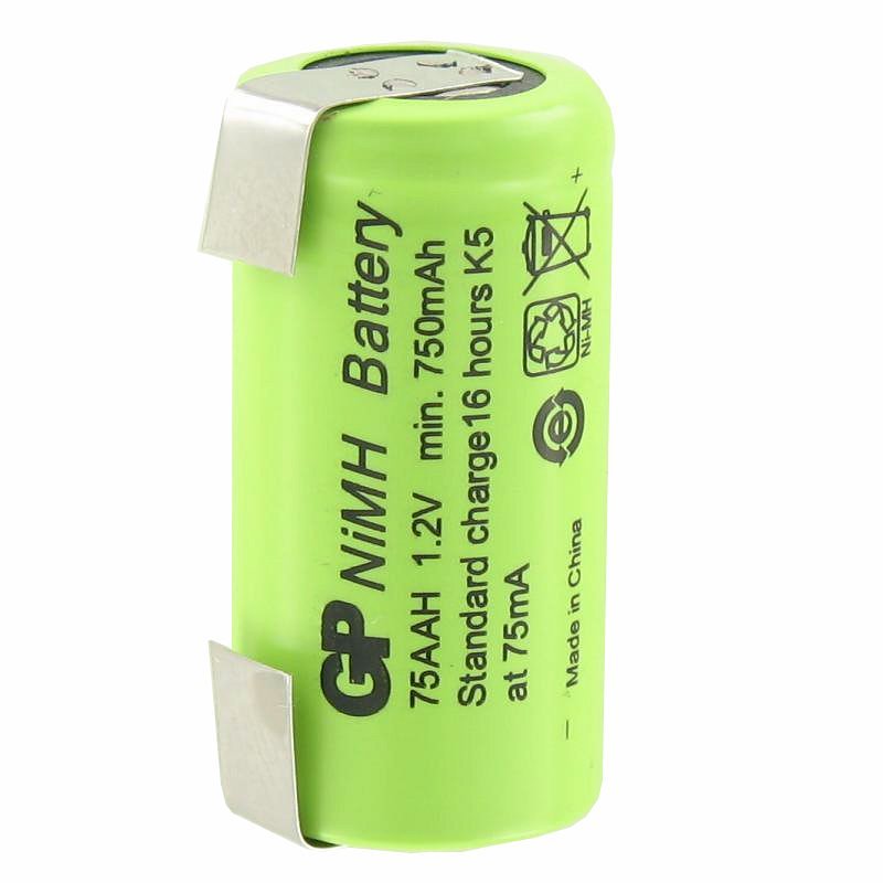 GP battery GP75AAH 2 / 3AA NiMH battery with soldering lug U-shape