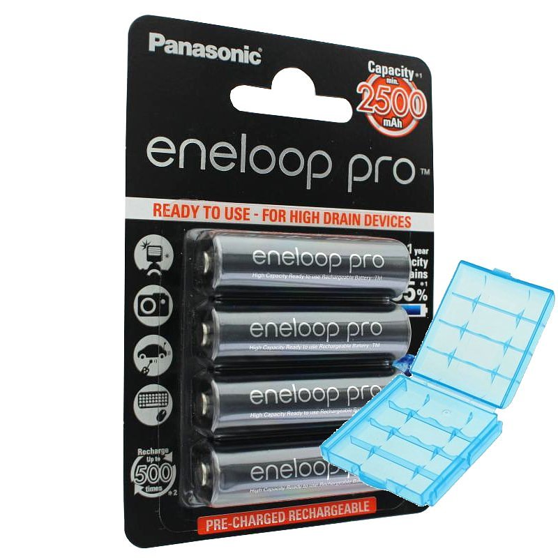 Sanyo XX eneloop Technology HR-3UWX min. 2500mAh en Panasonic accubak