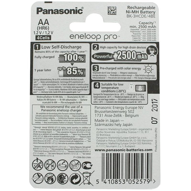 Sanyo XX eneloop Technology HR-3UWX min. 2500mAh and AkkuBox from Panasonic