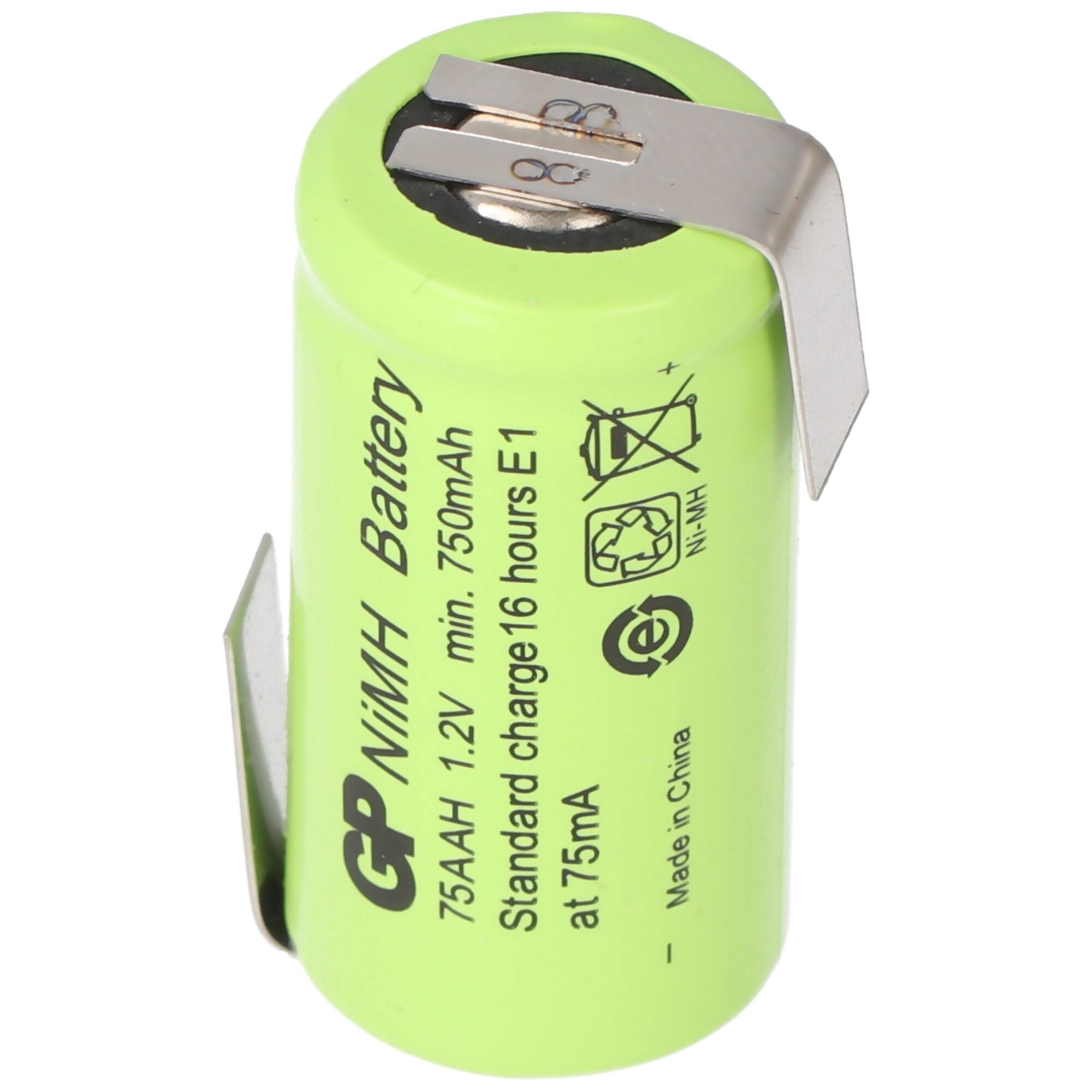 GP battery GP75AAH 2 / 3AA NiMH battery with soldering tag Z-shape