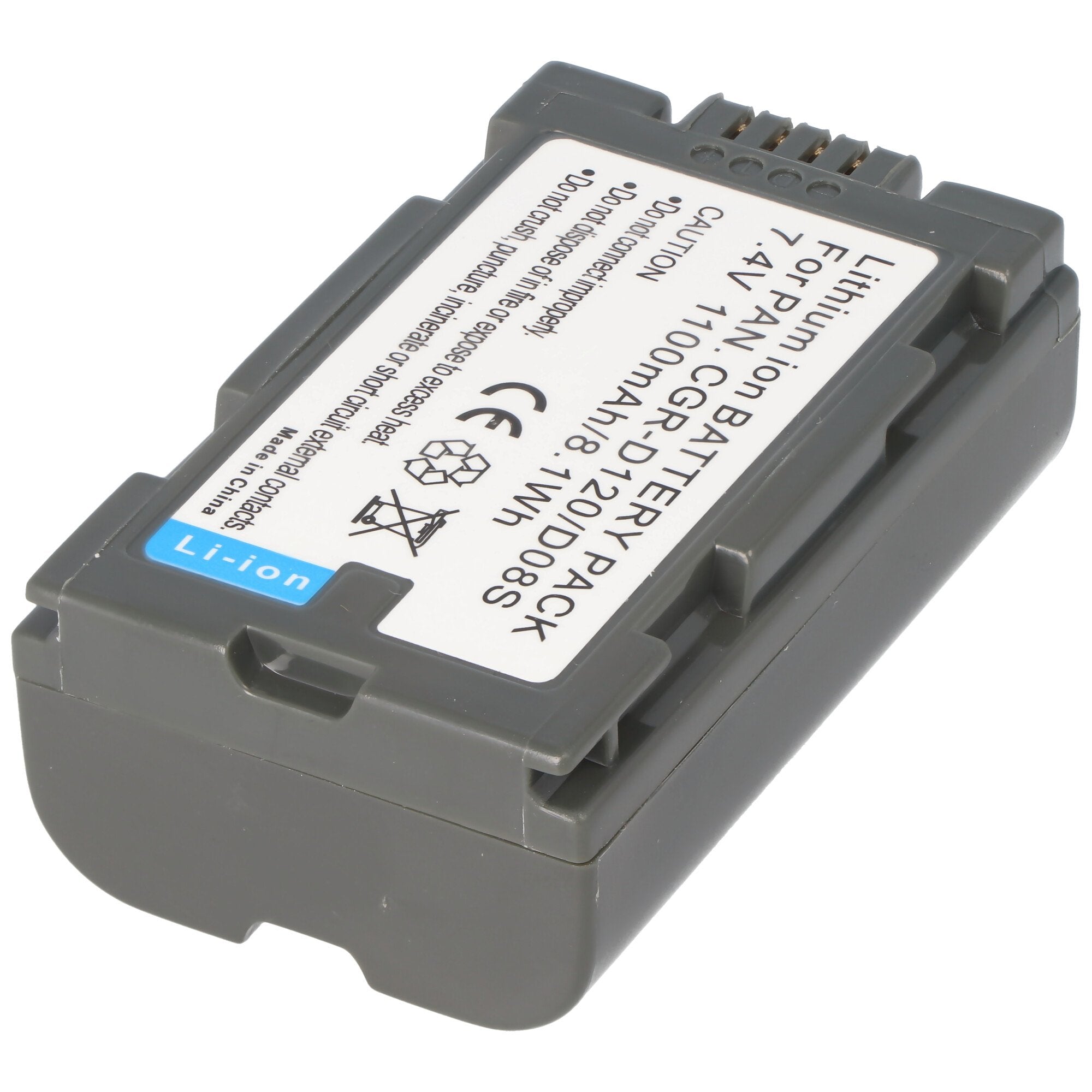 AccuCell-batterij geschikt voor Panasonic CGR-D120, CGR-D08, CGP-D14