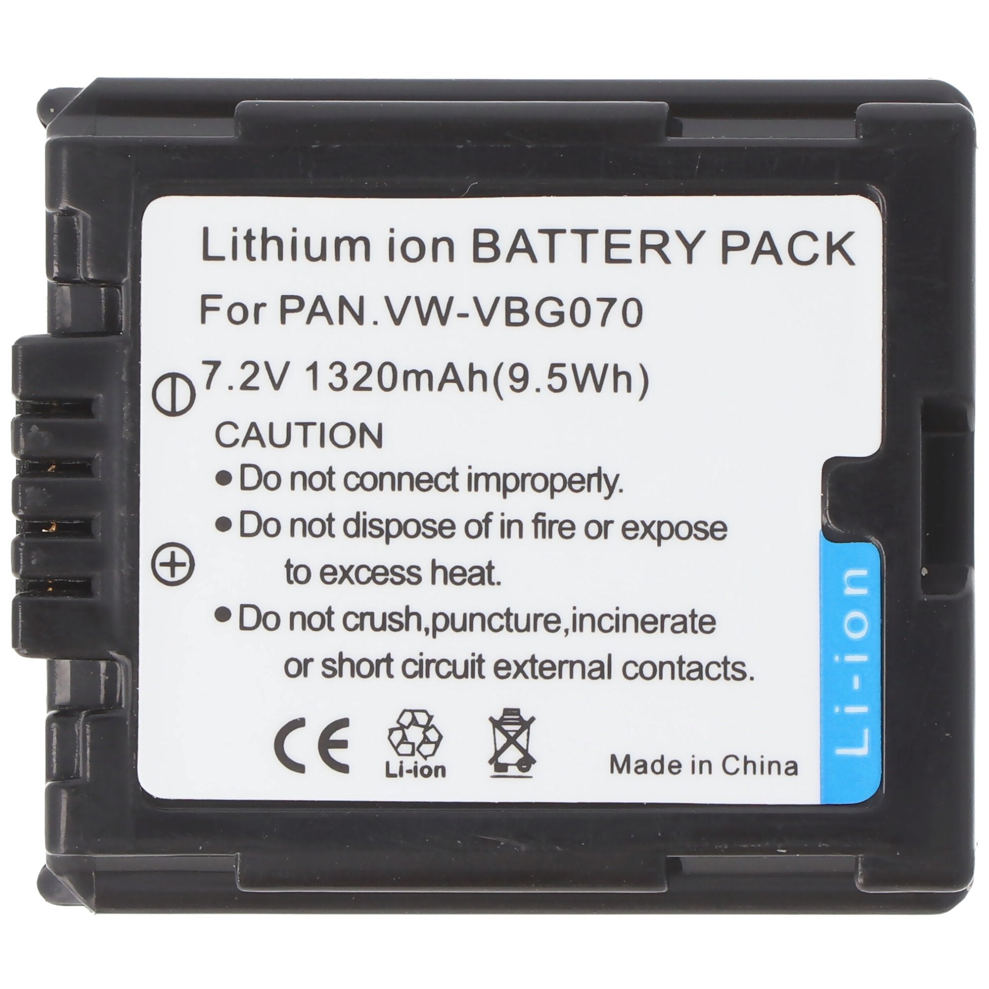 Batterij geschikt voor Panasonic VW-VBG130 batterij met huidige software