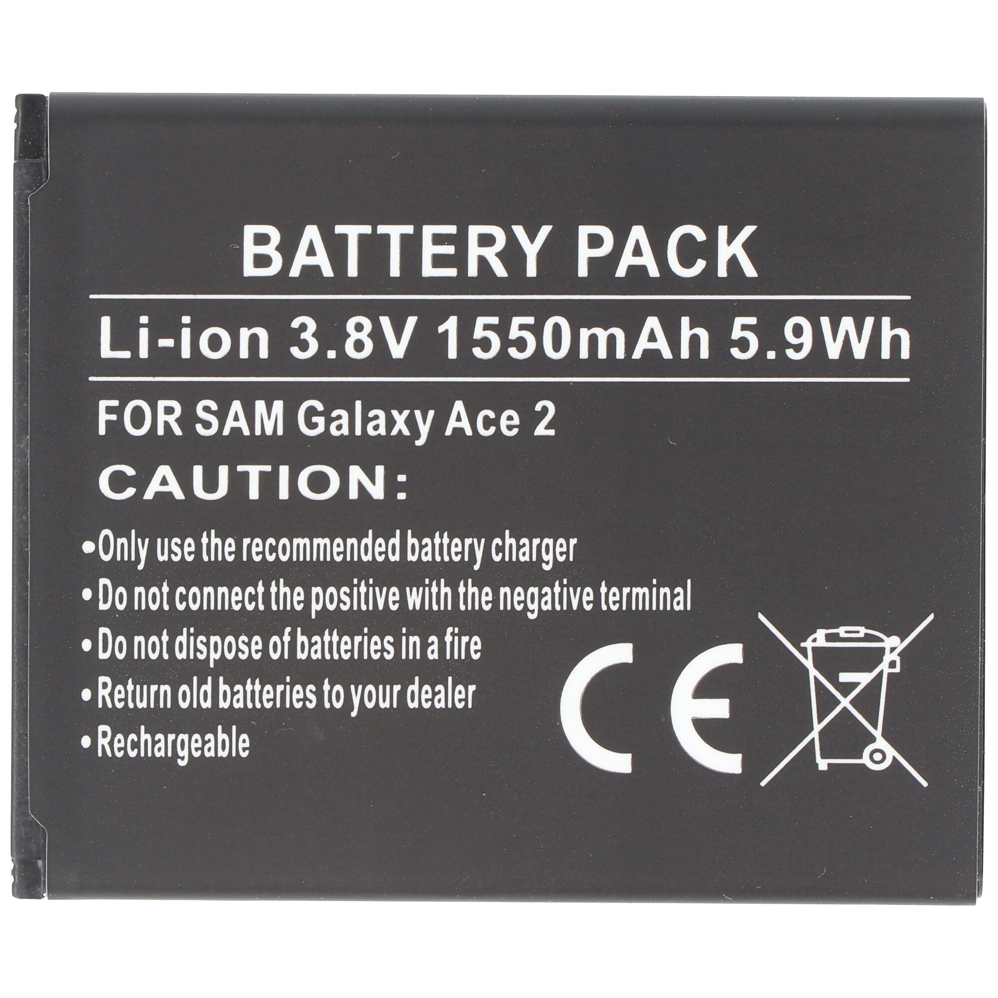 AccuCell-batterij geschikt voor Samsung mobiele telefoon Galaxy Ace 2, GT-I8160 batterij EB425161LU