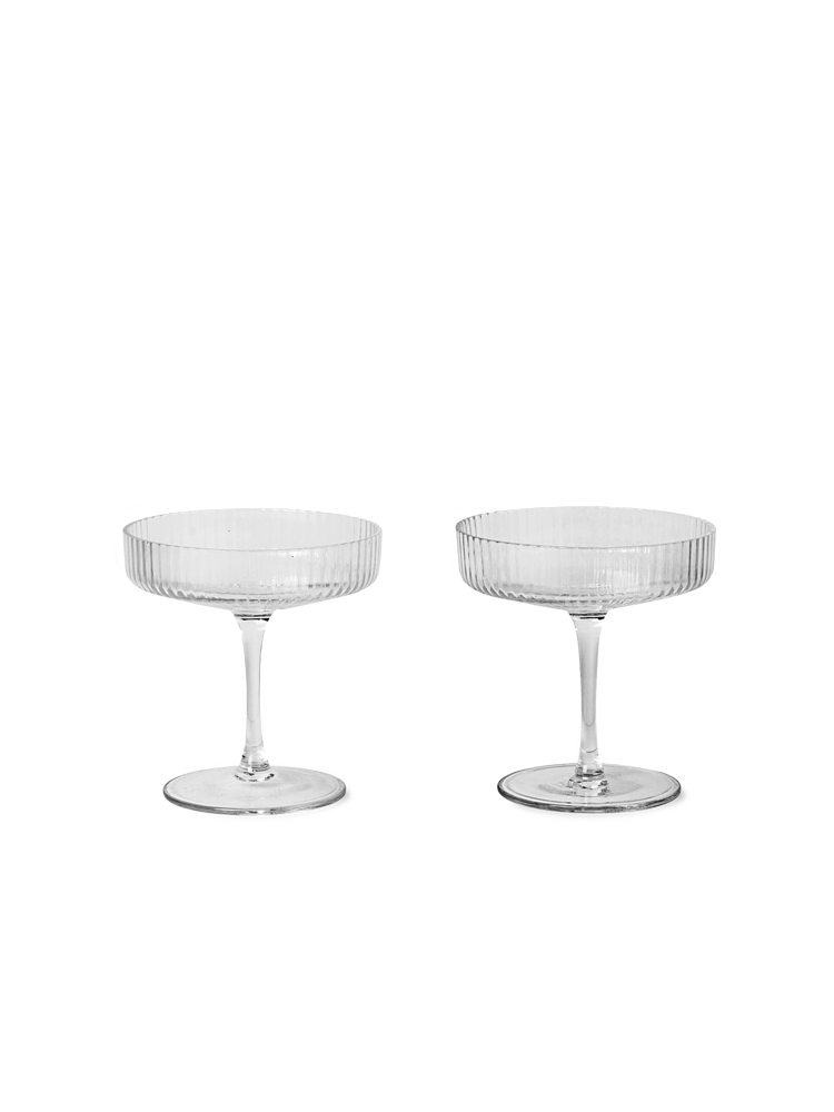 Ferm Living Ripple Glass Champagneglas- Set van 2