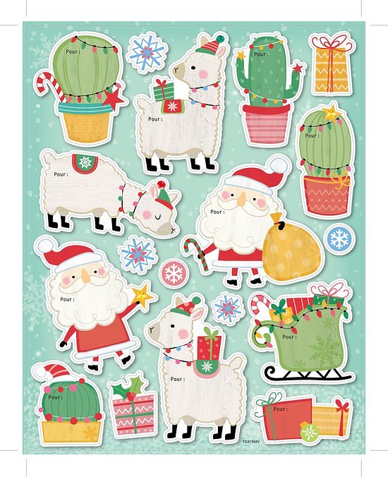 Kerst gift tag + stickers - Kerst cadeauverpakking - Set van 2 - 22 Tags + 14 Stickers - Cadeauversi