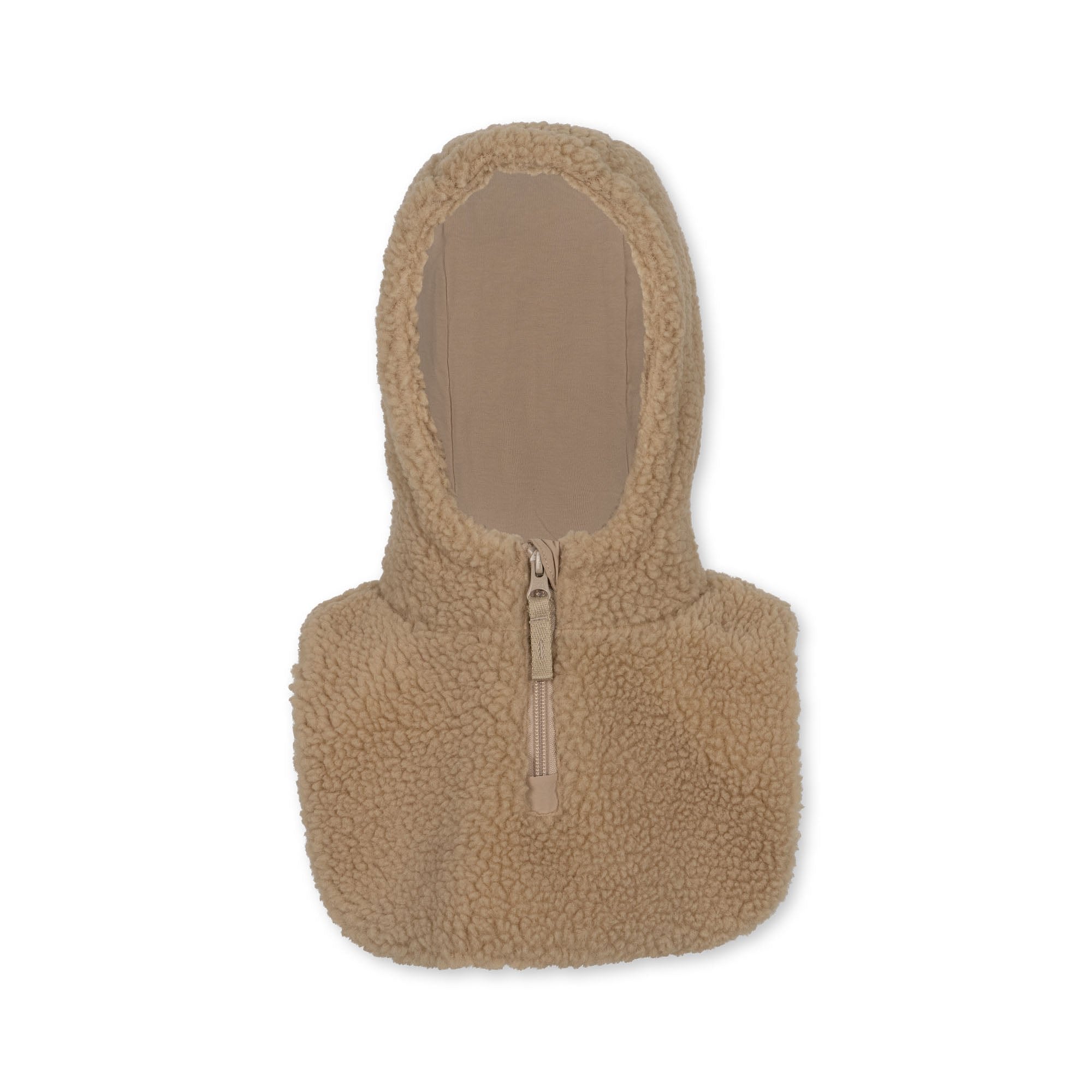 Konges Sløjd Teddy nekwarmer met muts - 2 in 1 - Oxford tan 12-18 Maand