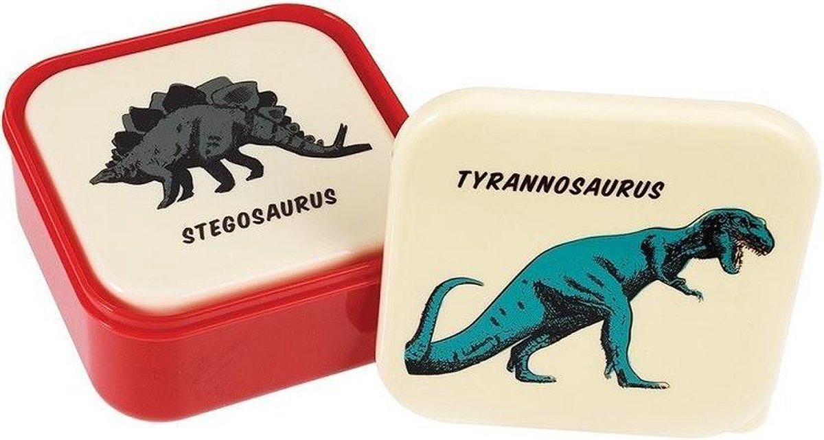Rex London school set met Drinkfles en Snackdoosjes - 3 stuks - Dinosaurus