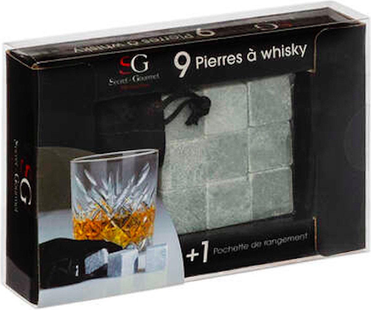 Whiskey stones 9 stuks -9 Ijsblokken van klei - Herbruikbaar - Ijsklont vervanger