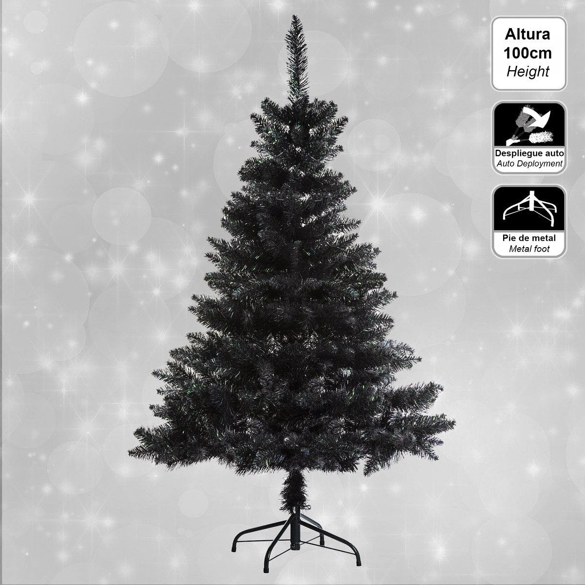 Zwarte kunstkerstboom Premium kwaliteit - H 150 cm - Blooming collectie - Kerstboom