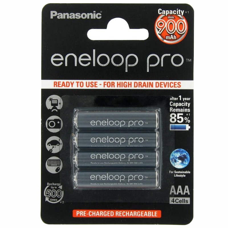 Panasonic eneloop lader BQ-CC65 incl. LCD-display, 4 eneloop per AAA Micro, AccuCell Box Blue