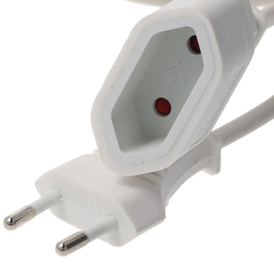 3m EURO extension cable for the flat 2-pin Euro plug, color white