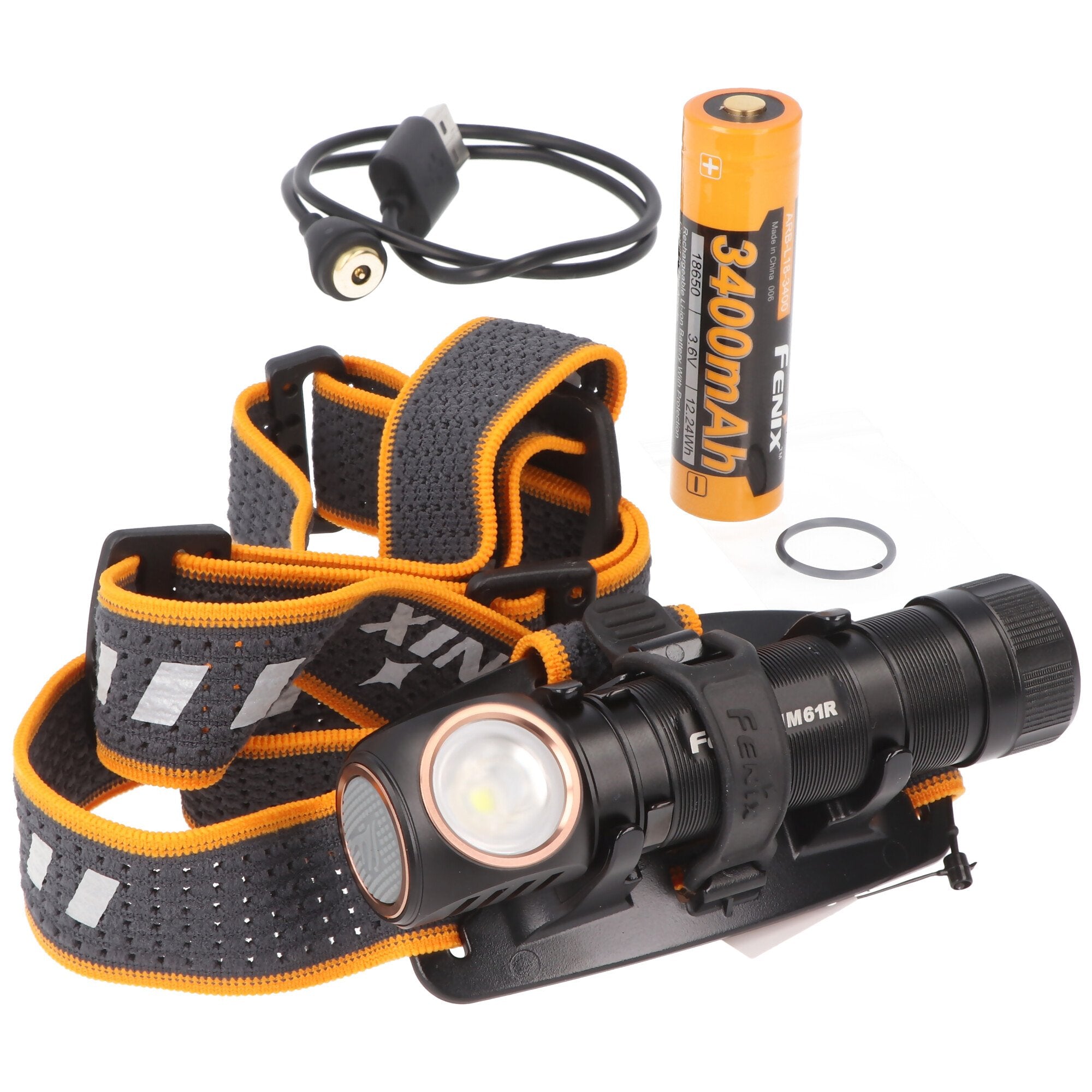 Fenix HM61R LED headlamp with max. 1200 lumens luminosity, dual light source, 3in1 usage, including