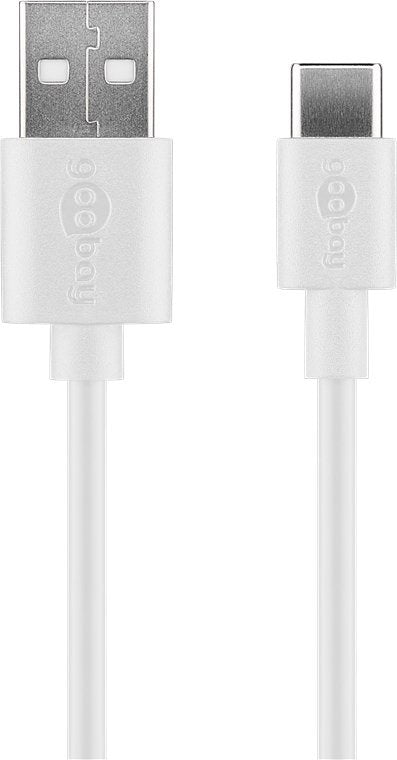 Goobay USB-C™ oplaadset 1 A - voeding met Type-C™ kabel 1m (wit)
