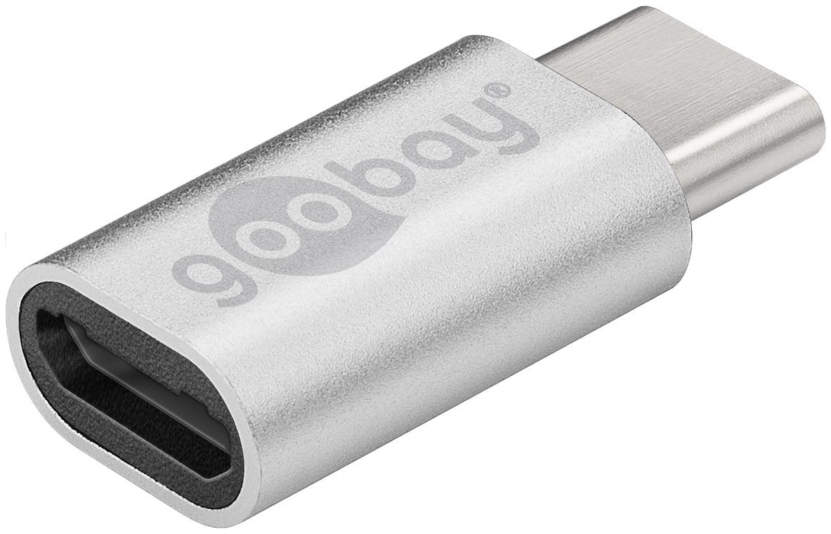 Goobay Adapter USB-C™ to USB 2.0 Micro-B, silver box - USB-C™ plug > USB 2.0 micro socket (type B)