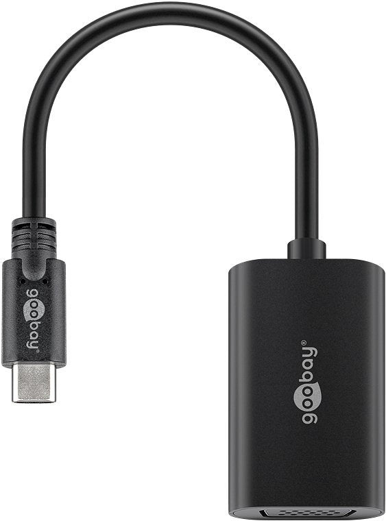 Goobay USB-C™ adapter VGA, black - USB-C™ plug > VGA socket (15-pin)