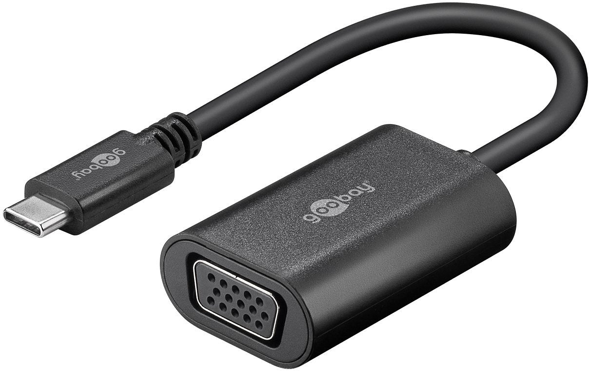 Goobay USB-C™ adapter VGA, black - USB-C™ plug > VGA socket (15-pin)