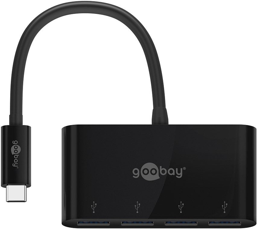 Goobay 4-way USB-C™ multiport adapter - simultaneous connection of 4x USB 3.0 A socket to USB-C™ plu