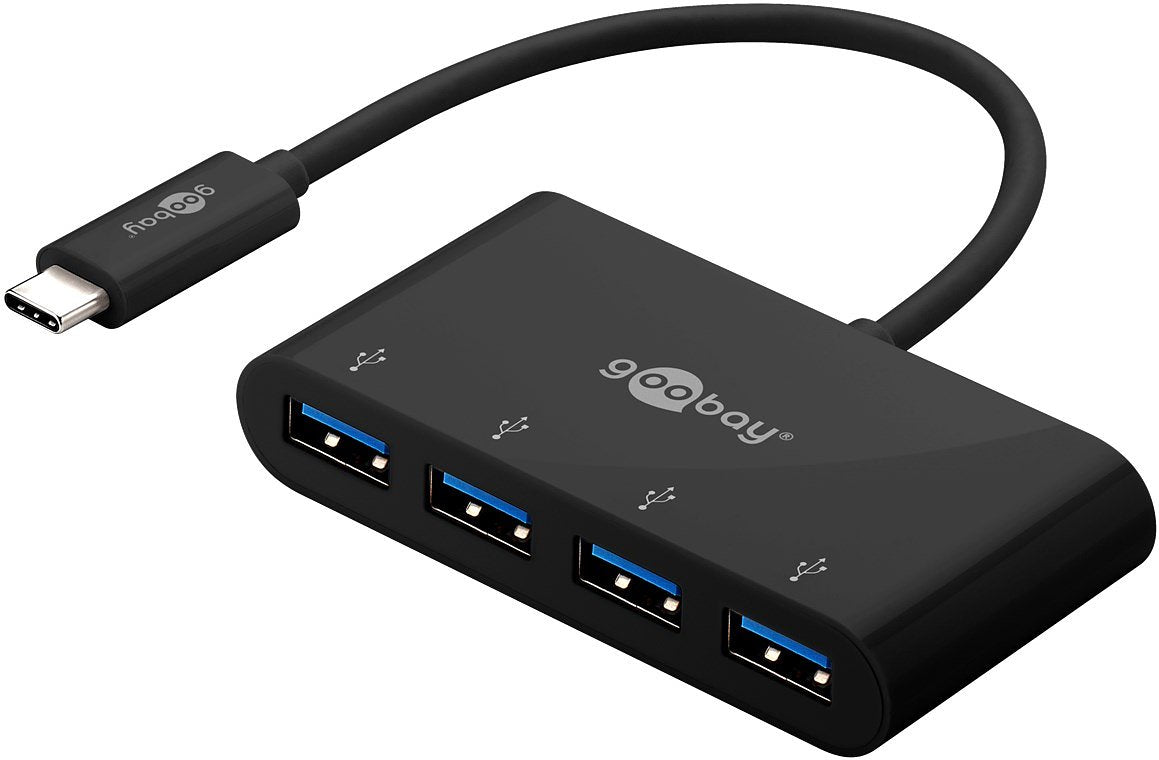 Goobay 4-way USB-C™ multiport adapter - simultaneous connection of 4x USB 3.0 A socket to USB-C™ plu