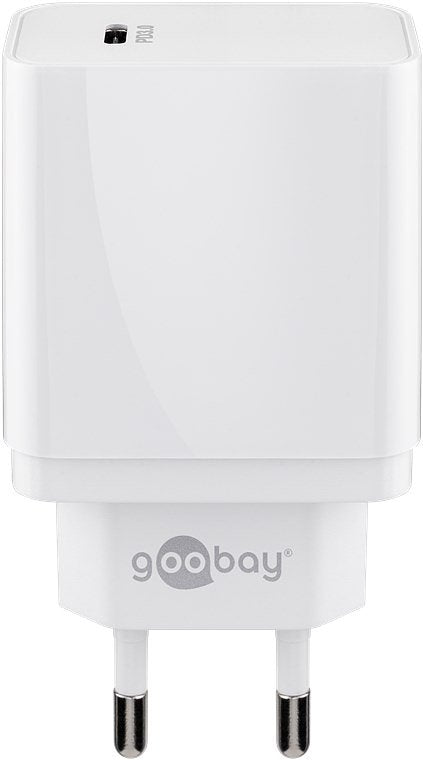 Goobay USB-C™ PD (Power Delivery) fast charger (25W) white - suitable for devices with USB-C™ (Power