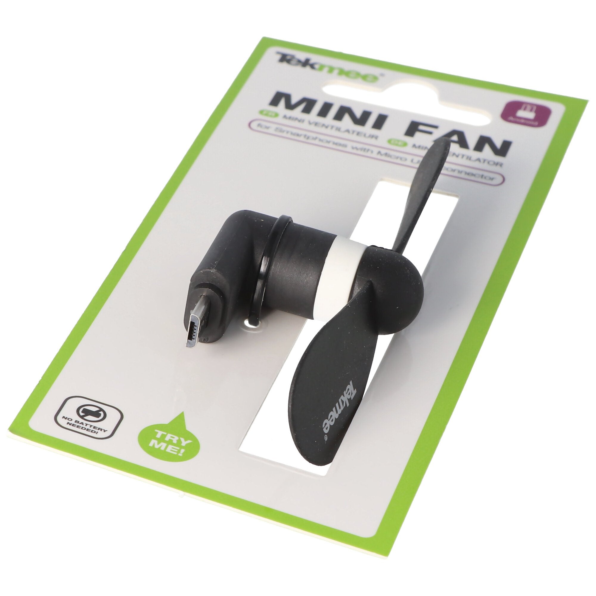 Miniventilator voor smartphones met micro-USB-aansluiting, micro-USB-aansluiting, ventilator voor sm