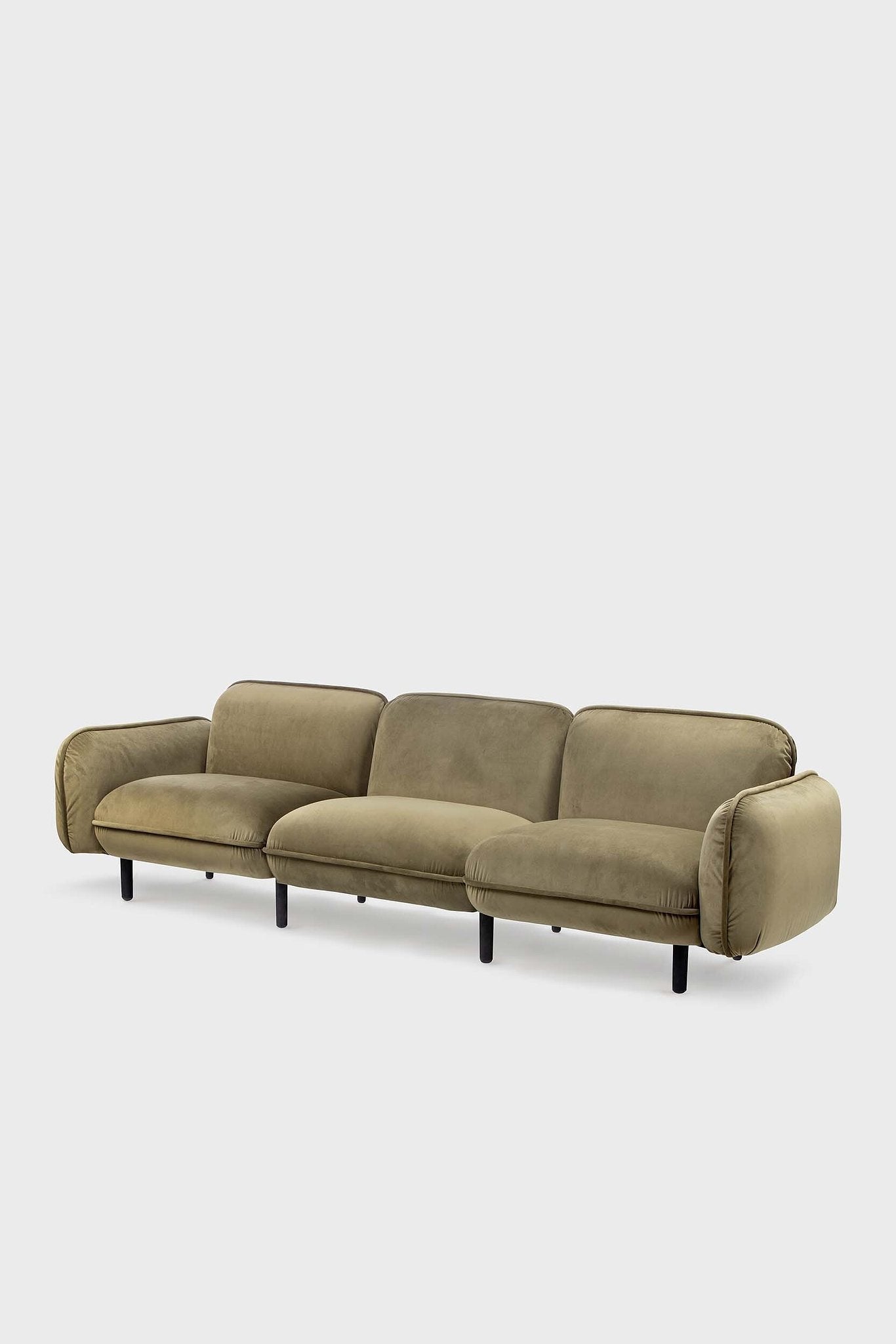 EMKO Bean Sofa 3-Seater / Green / Velour fabric