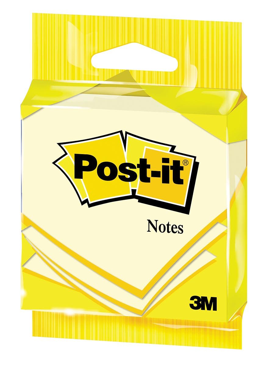 Post-it Notes, 100 vel, ft 76 x 76 mm, geel, op blister 12 stuks