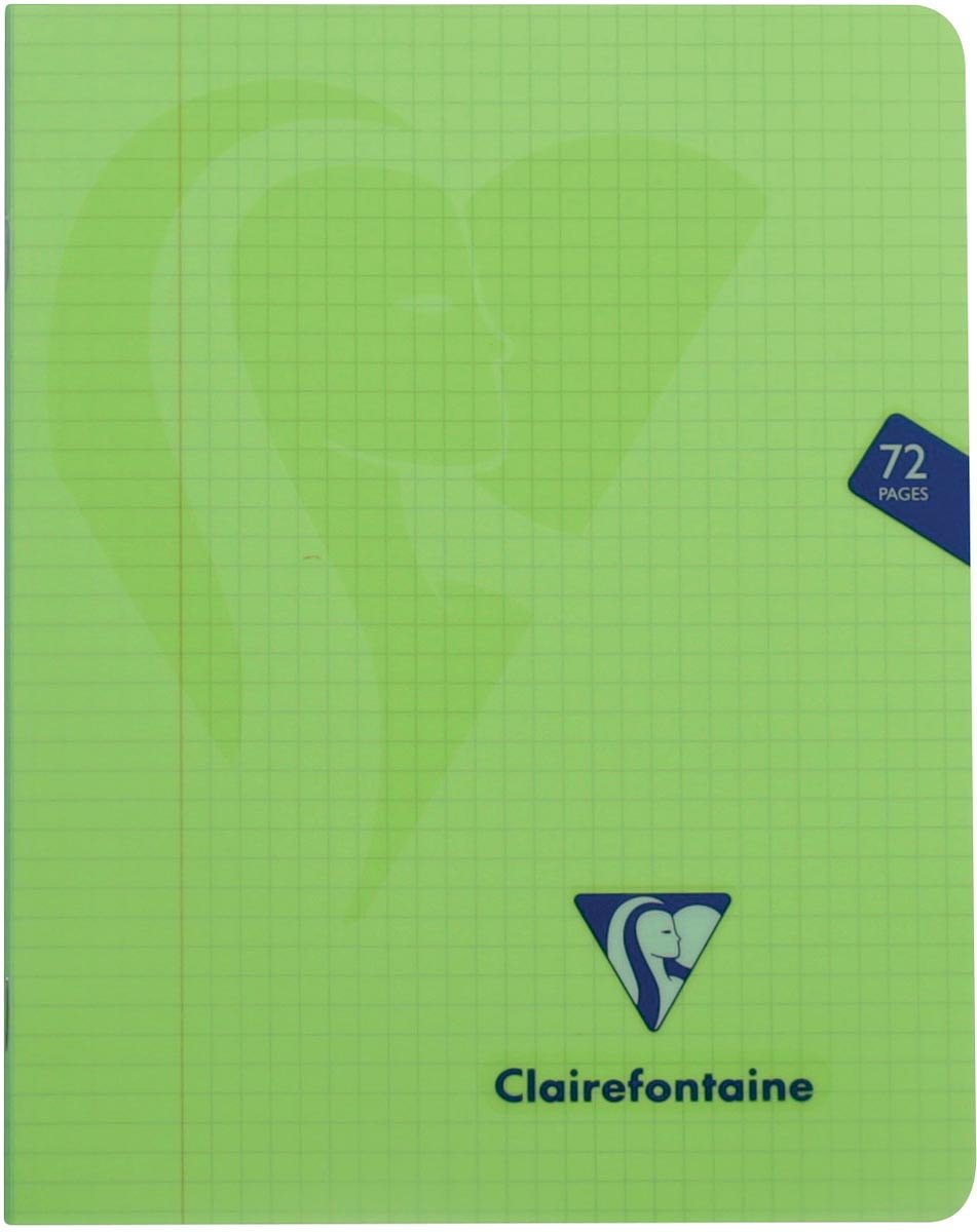 Clairefontaine schrift mimesys voor ft A5, 72 bladzijden, kaft in PP, geruit 5 mm, geassorteerde kle