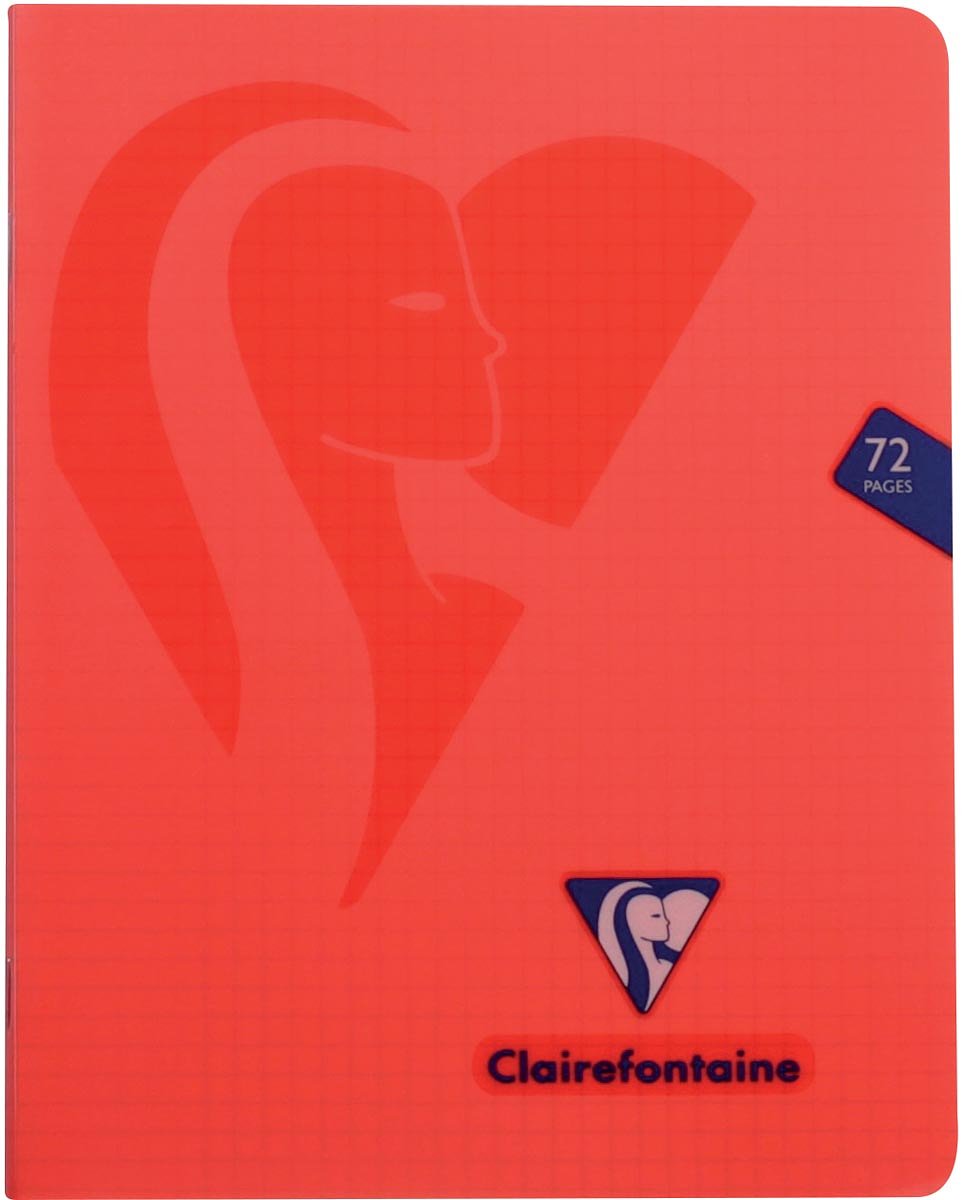Clairefontaine schrift mimesys voor ft A5, 72 bladzijden, kaft in PP, geruit 5 mm, geassorteerde kle