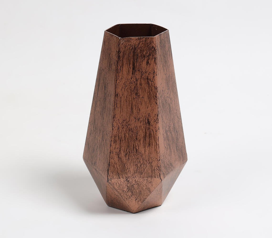 Copper-washed Iron Hexa Flower Vase