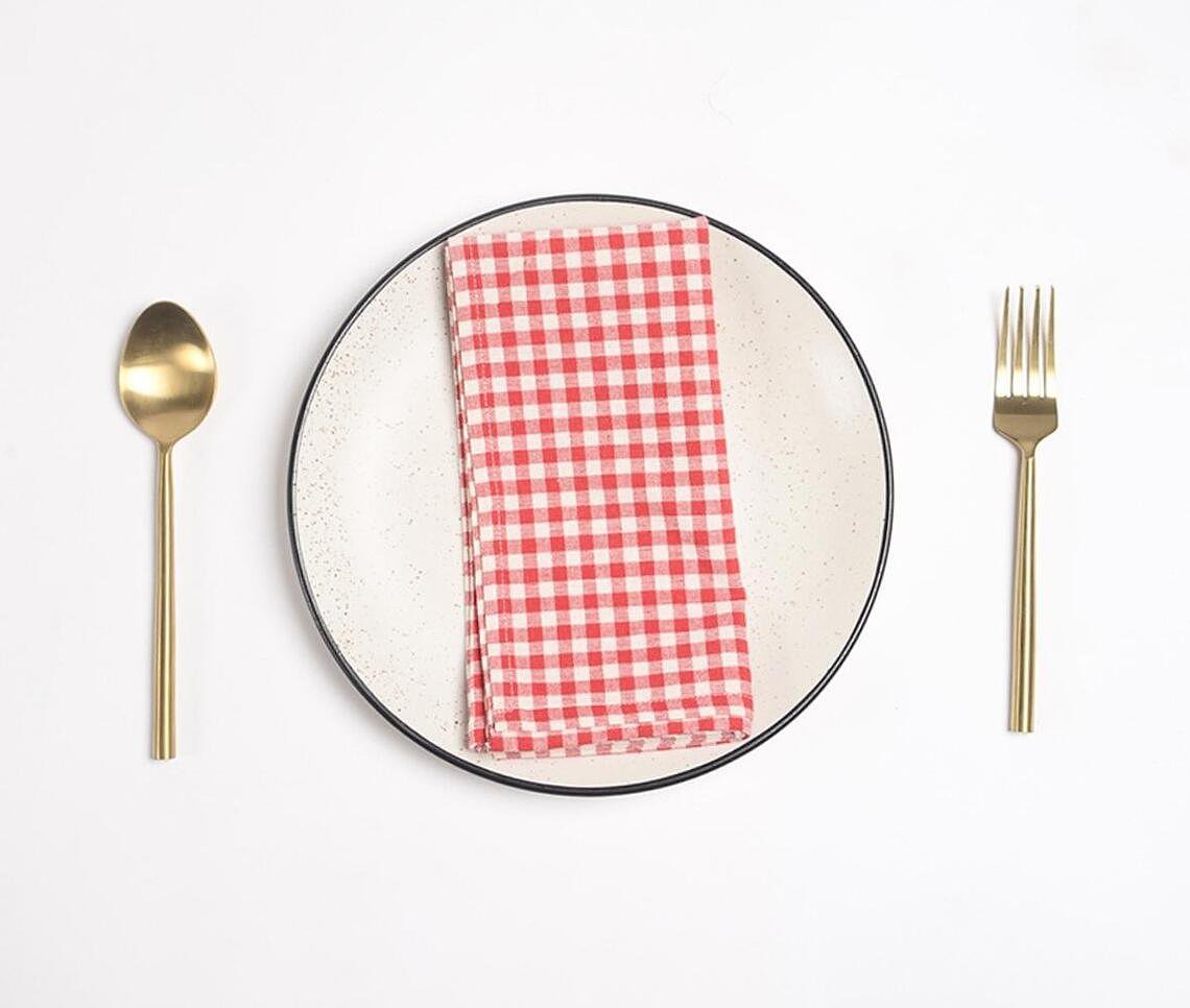 Mini Red Checkered Napkins (Set of 4)