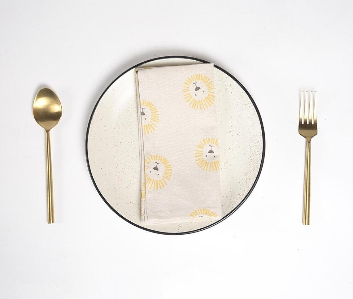 Printed Baby Lion Printed Napkins (Set of 4)