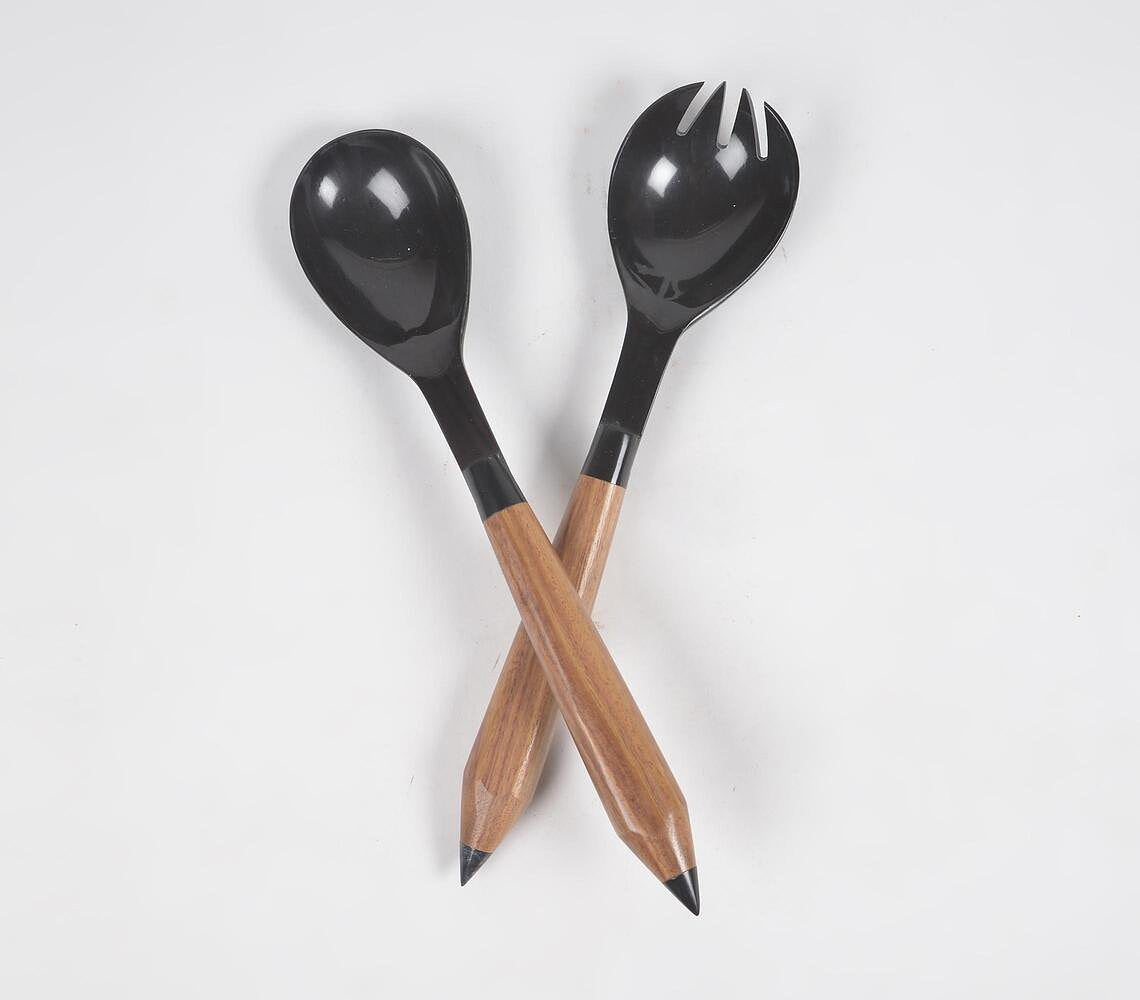 Recycled Natural Horn & Bone Salad Servering Spoons